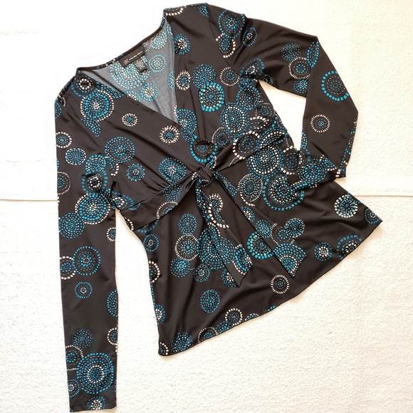 🐱I.N.C. Black & Turquoise Beaded Sequin Top - Picture 2 of 5